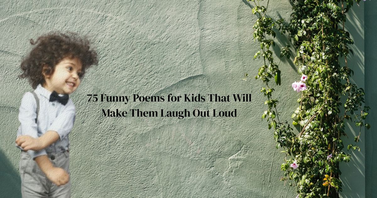 Funny poems for kids illustration with laughing children