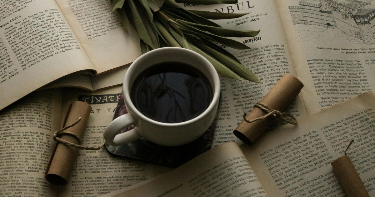 Poems for adults - vintage poetry reading with coffee and classic literature