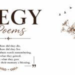 A peaceful elegy poems on soft white background with elegy quotes.