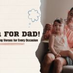 Poem for dad — a smiling father sitting with his little daughter on a couch sharing a warm moment
