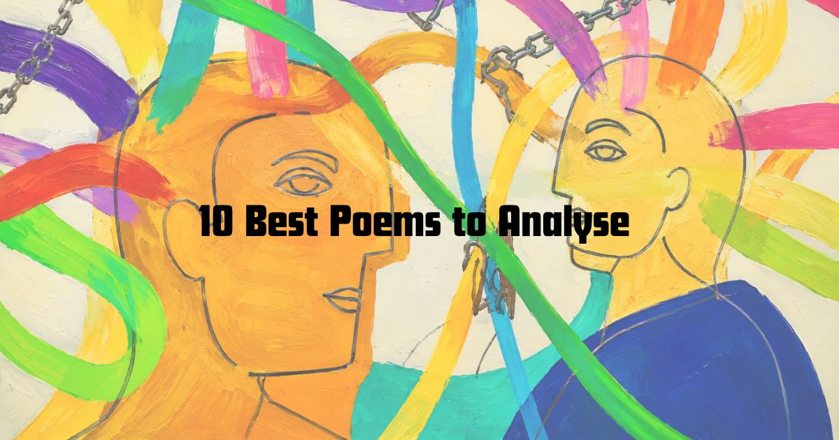 two abstract figures with colorful swirls representing poems to analyse concepts