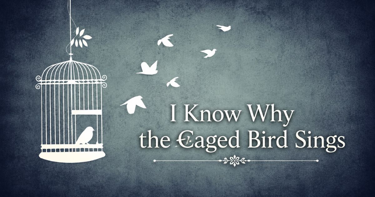 I know why the caged bird sings – bird cage and freedom illustration.