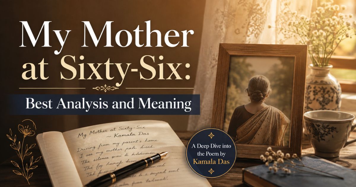 My Mother at Sixty-Six poem analysis – handwritten verse by Kamala Das.