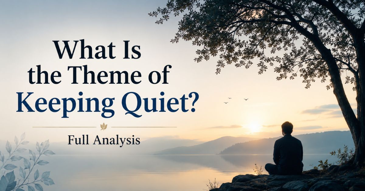 What is the theme of Keeping Quiet full analysis of Pablo Neruda's poem.