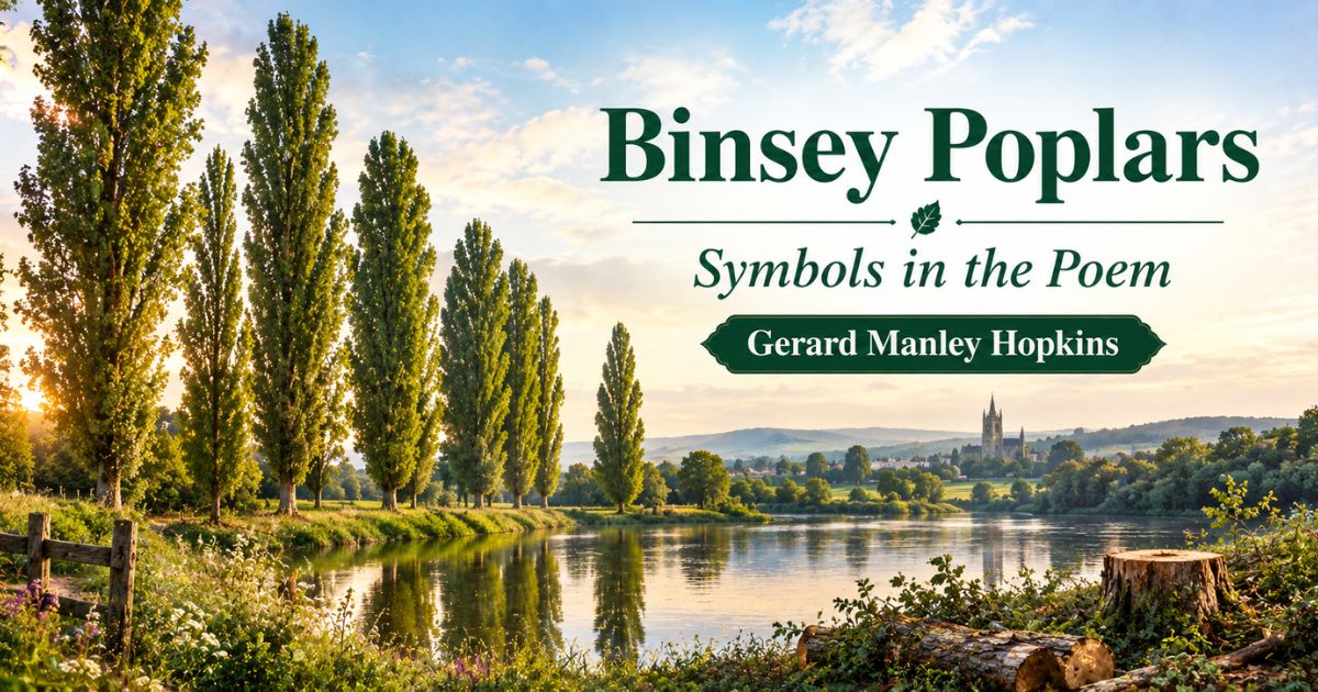 Binsey Poplars symbolism by Gerard Manley Hopkins — riverside poplar trees along a tranquil English river.