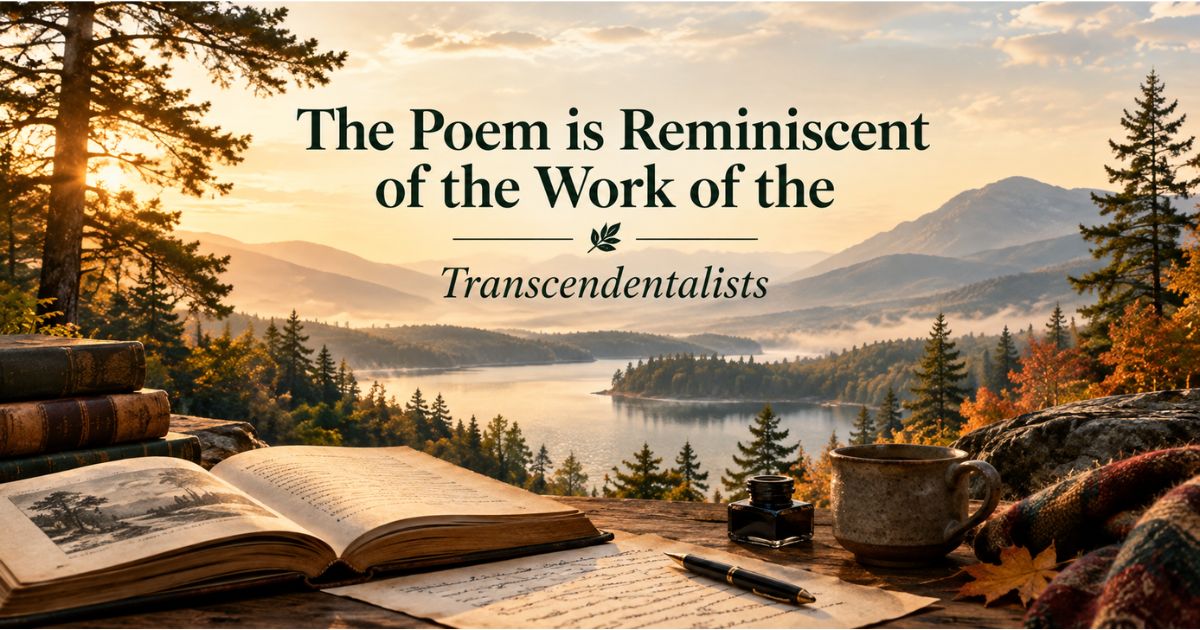 The Poem is Reminiscent of the Work of the Transcendentalists with a scenic nature and poetry landscape.