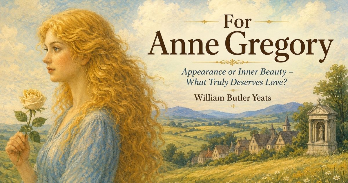 Theme of the Poem For Anne Gregory – yellow-haired woman with rose, William Butler Yeats.