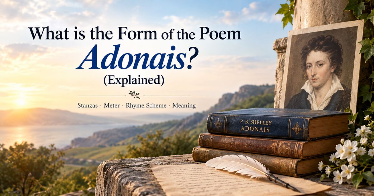 What is the Form of the Poem Adonais? P. B. Shelley’s elegy explained.