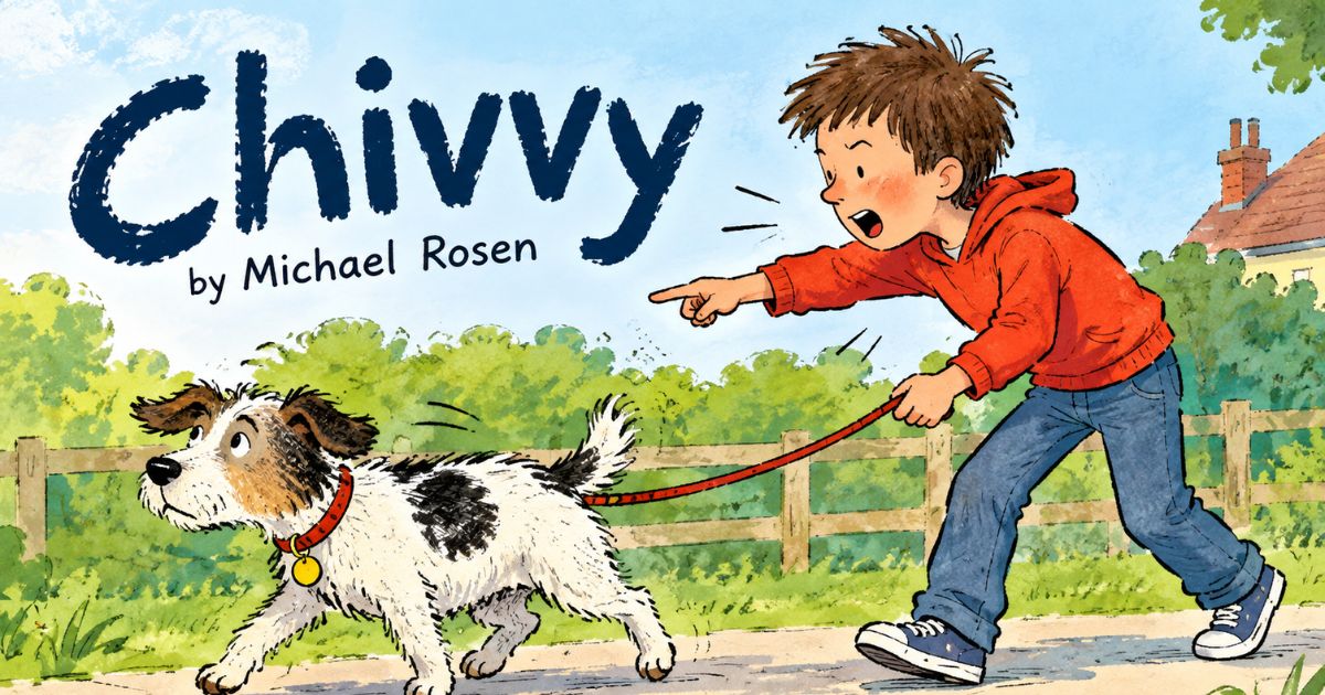 Who is the poet of the poem Chivvy — illustration of a boy scolding his dog, by Michael Rosen.