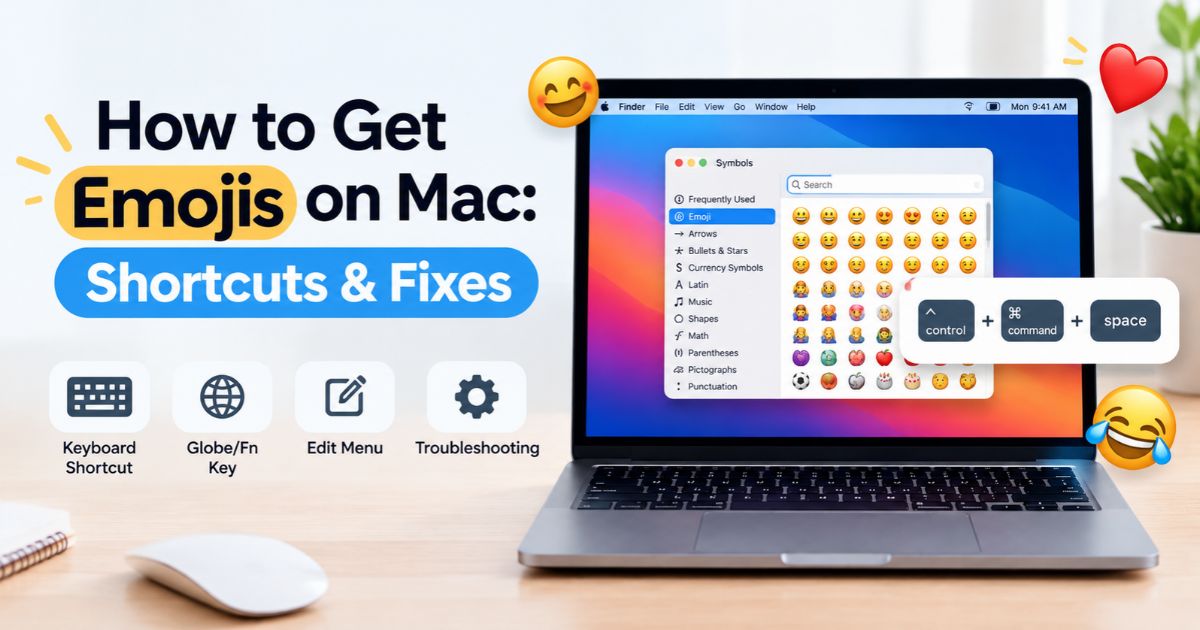 How to Get Emojis on Mac using keyboard shortcuts and Character Viewer.