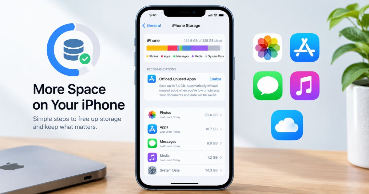 How to get more storage on iPhone by managing apps, photos, and files.